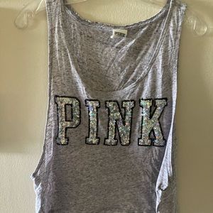 Marble Grey Victoria’s Secret PINK Crop Tank Top